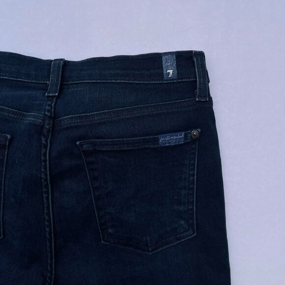 7 For All Mankind High Waist Ankle Gwenevere Dark Wash Skinny Jeans Size 28 Fall - Picture 4 of 8